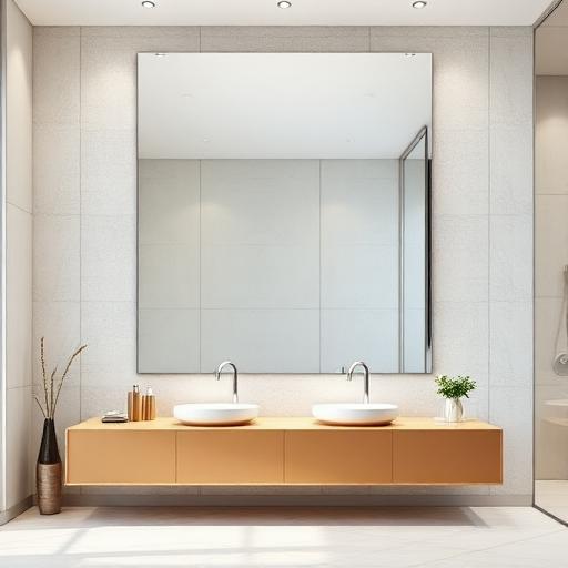 Robot nettoyant un miroir sans cadre