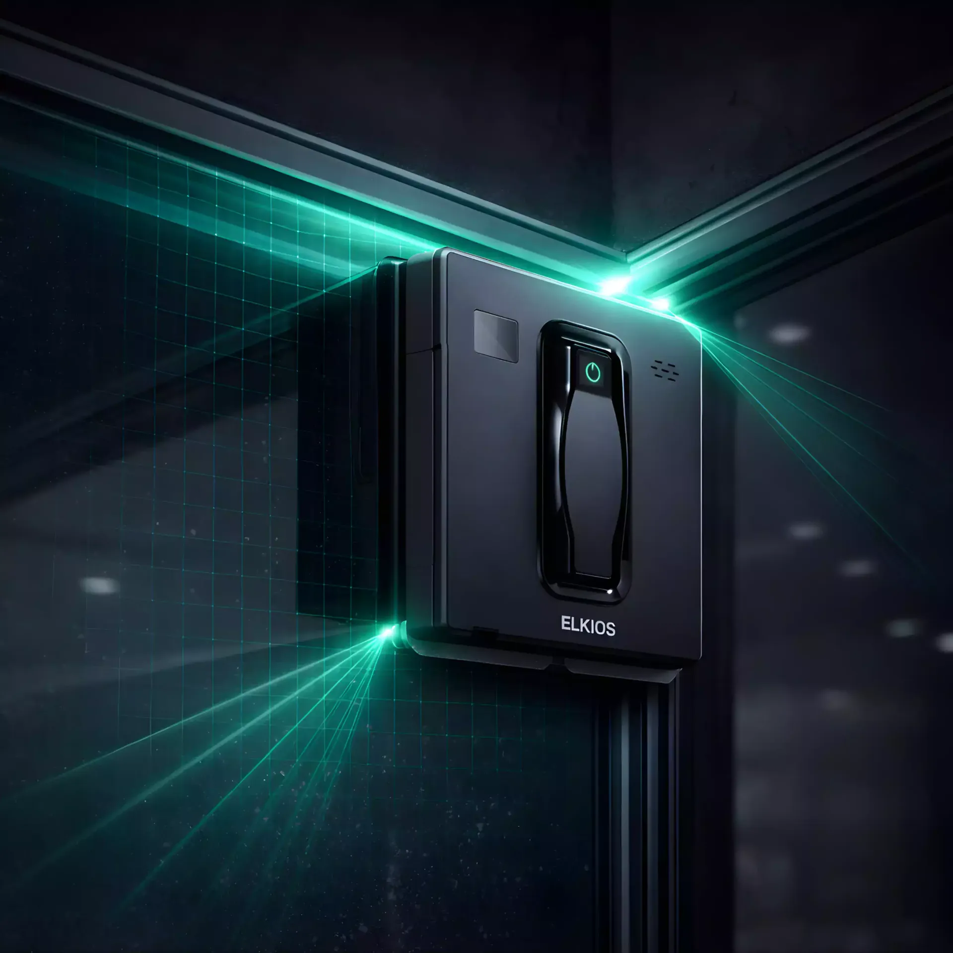 Robot lave-vitre ELKIOS One PRO détectant les bords grâce à des capteurs laser